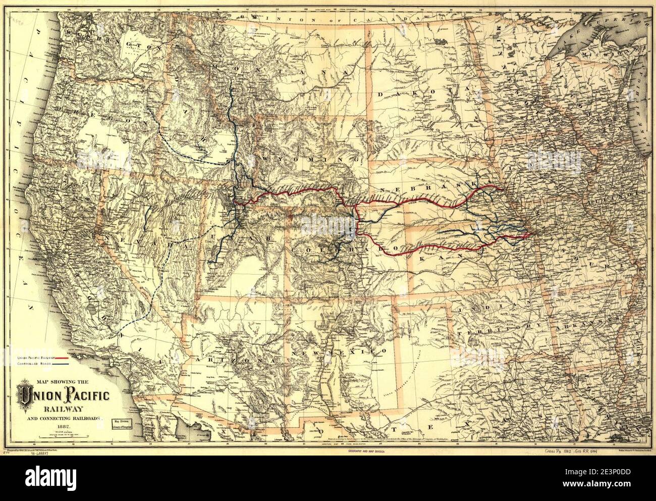 Map Of Union Pacific Railroad Map Showing The Union Pacific Railway And Connecting Railroads 2E3P0DD 