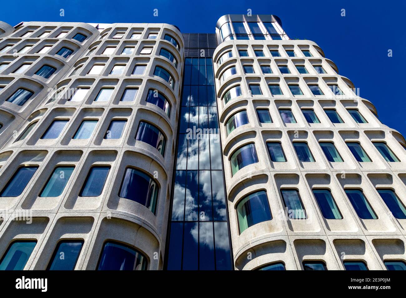 Exterior of brutalist style The Standard Hotel, former Camden Town Hall Annexe in Kings Cross, London, UK Stock Photo