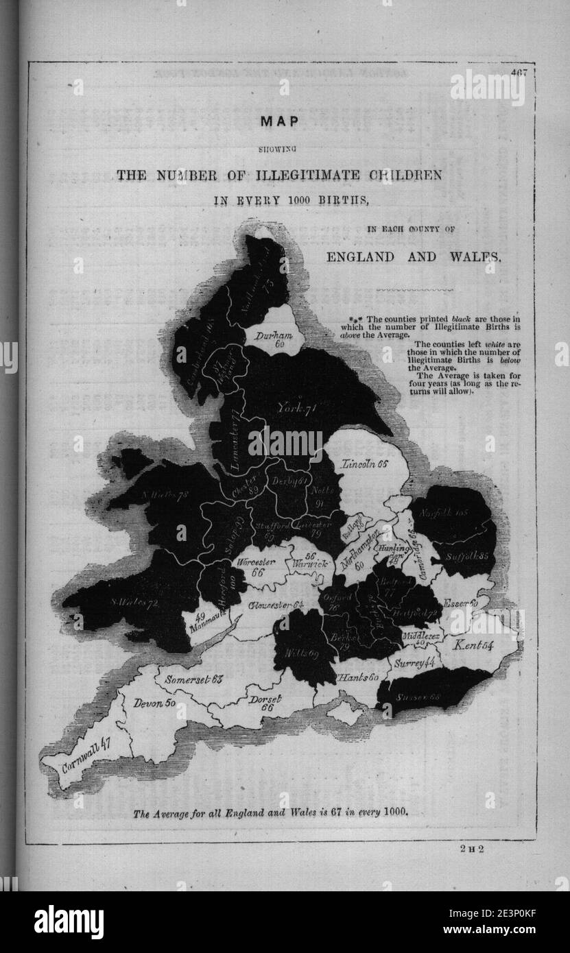 Map showing the number of illegitimate children Stock Photo Alamy
