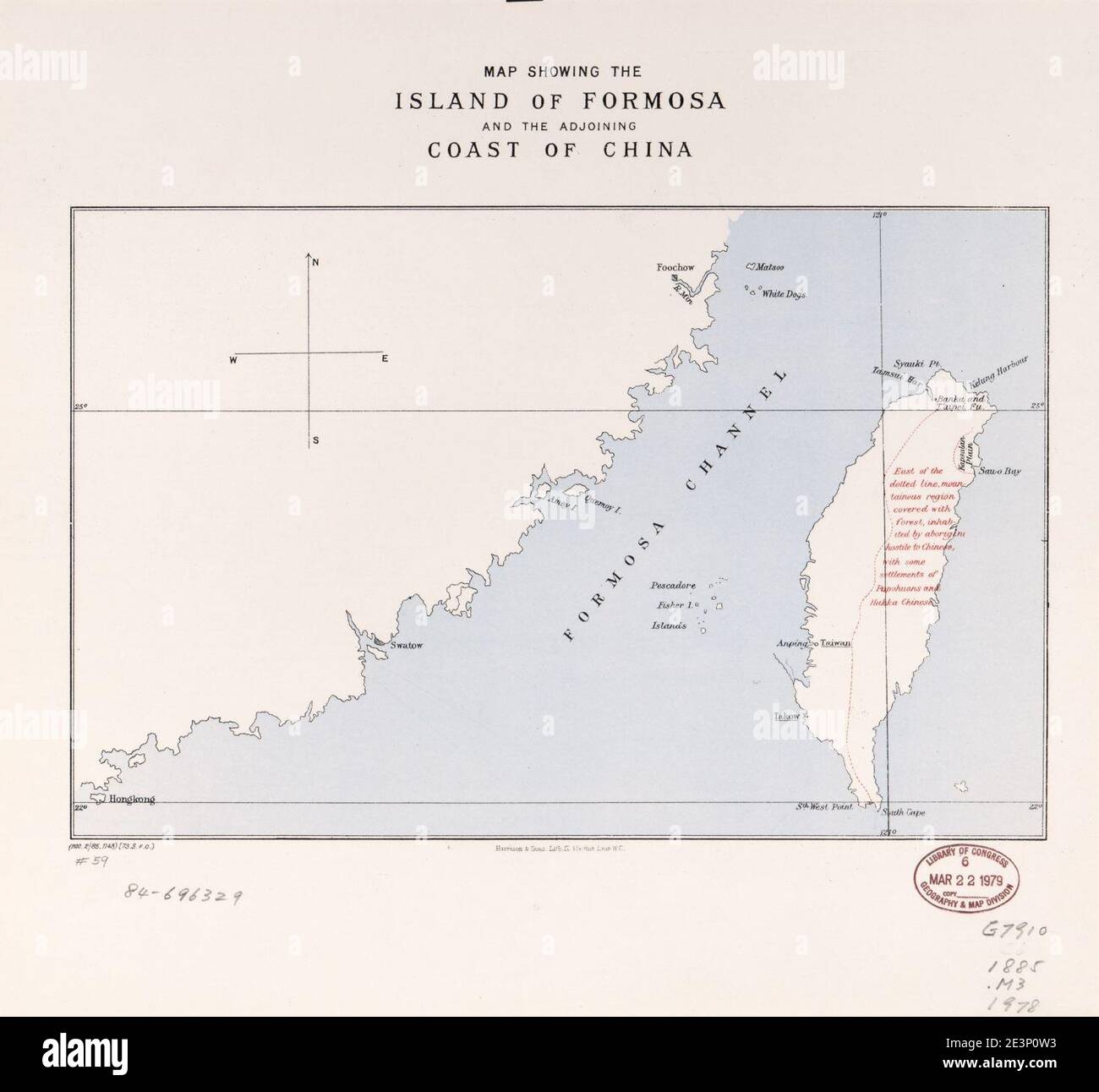 Map showing the Island of Formosa and the adjoining coast of China ...