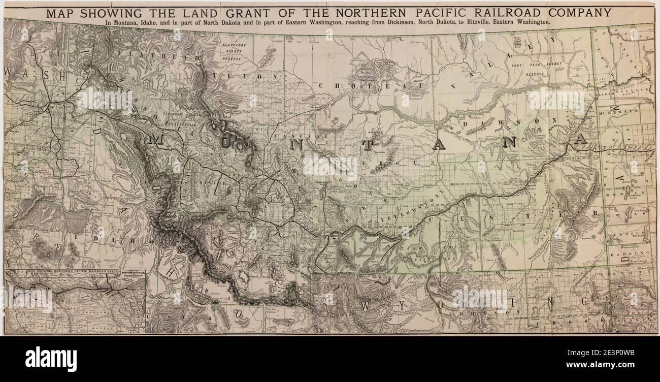 Map showing the land grant of the Northern Pacific Railroad Company in