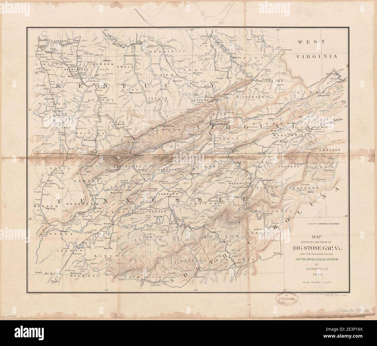 Map showing location of Big Stone Gap, Va., and its relation to the