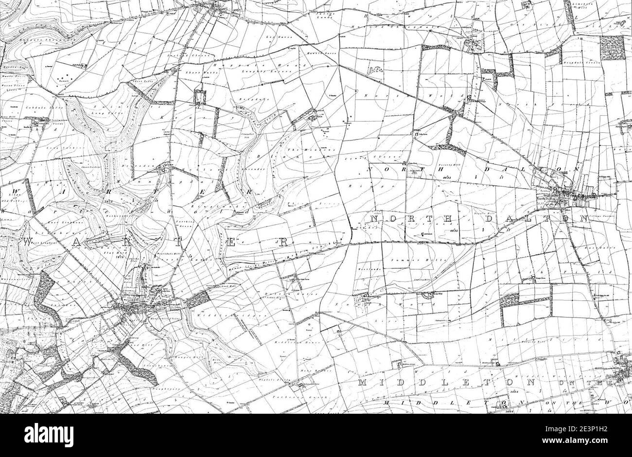 Map of Yorkshire Sheet 177, Ordnance Survey, 1848-1857. Stock Photo