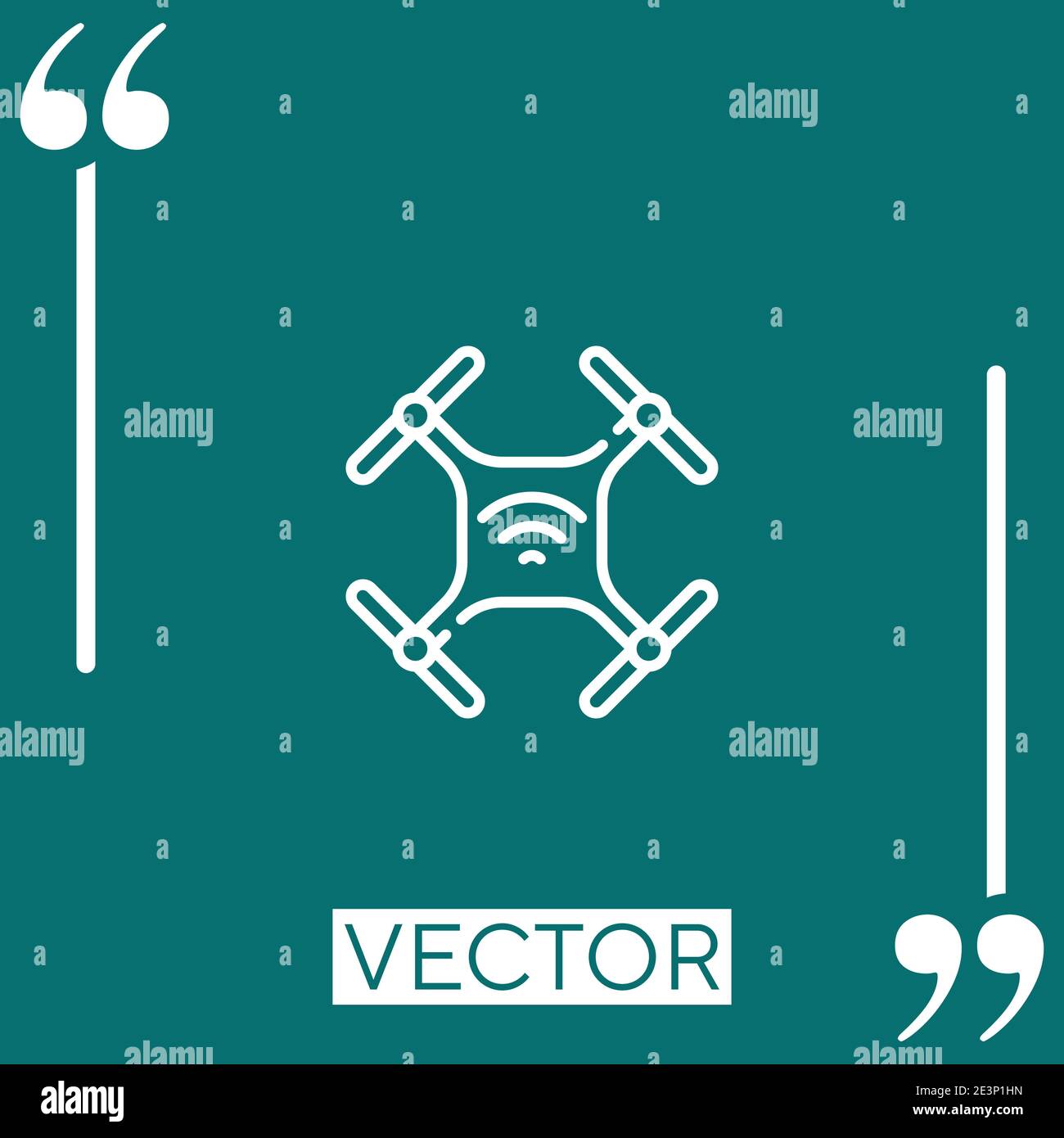 drone vector icon Linear icon. Editable stroke line Stock Vector