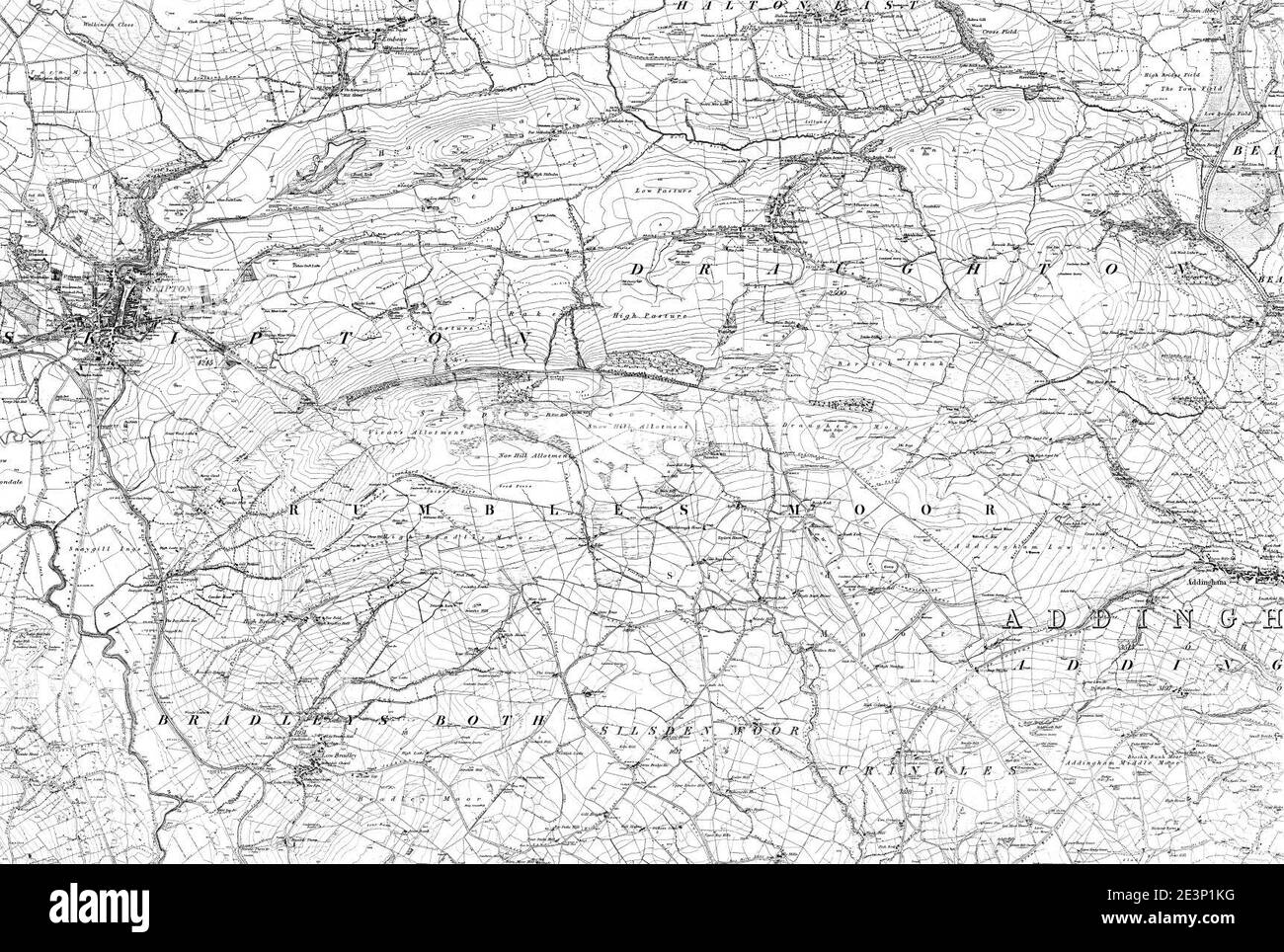 Map of Yorkshire Sheet 168, Ordnance Survey, 1848-1857. Stock Photo