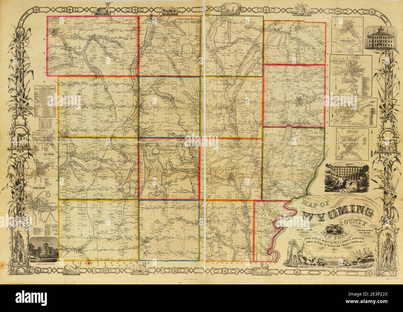 Map of Wyoming County, New York from actual surveys Stock Photo Alamy