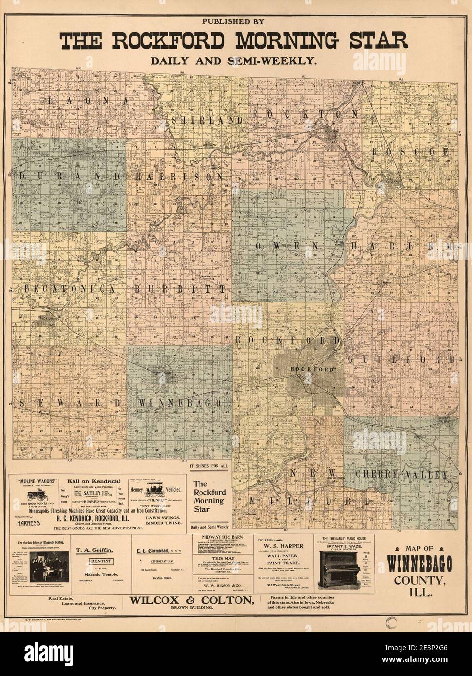 Map of Winnebago County, Ill Stock Photo Alamy