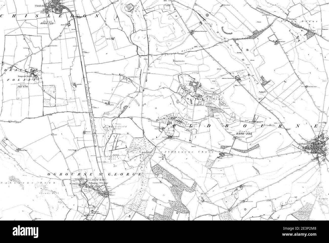 Map of Wiltshire Sheet 023, Ordnance Survey, 1878-1890 Stock Photo - Alamy