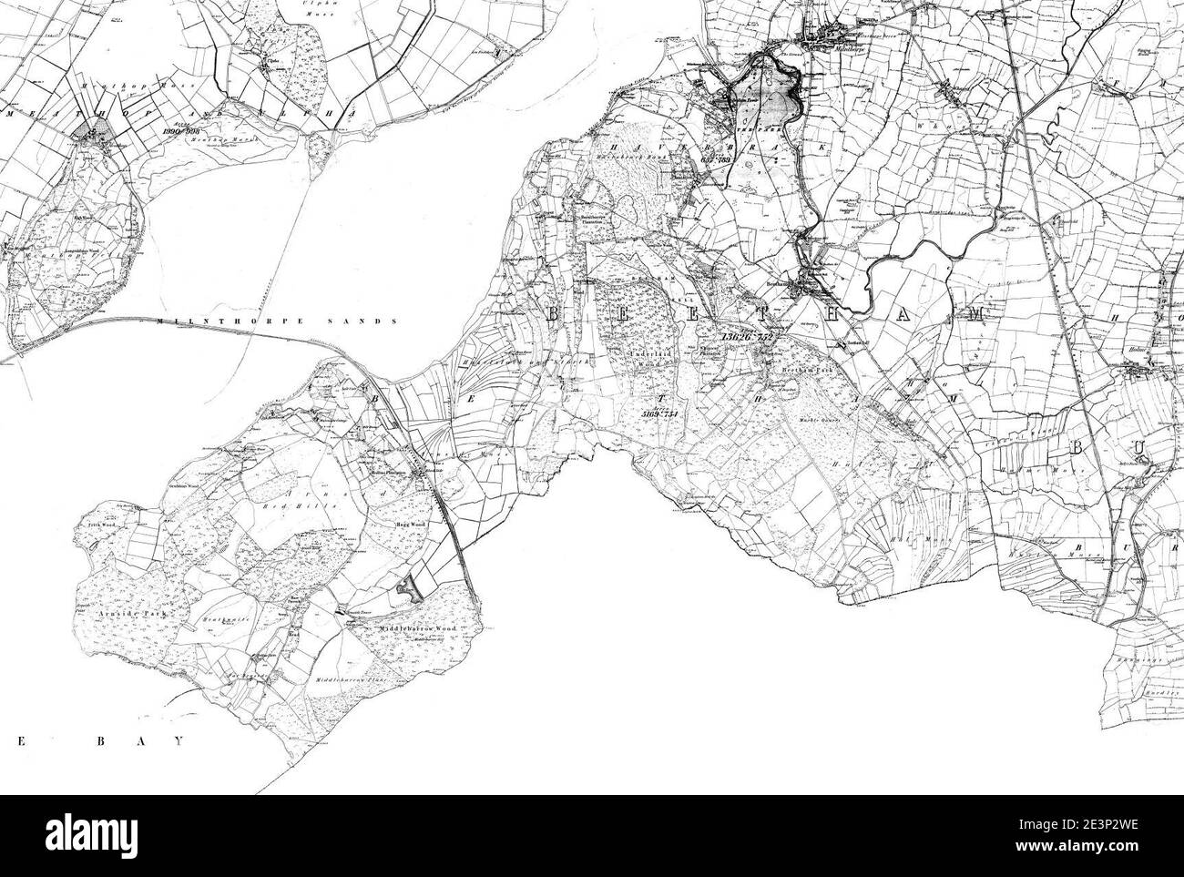 Map of Westmorland Sheet 046, Ordnance Survey, 18611863 Stock Photo