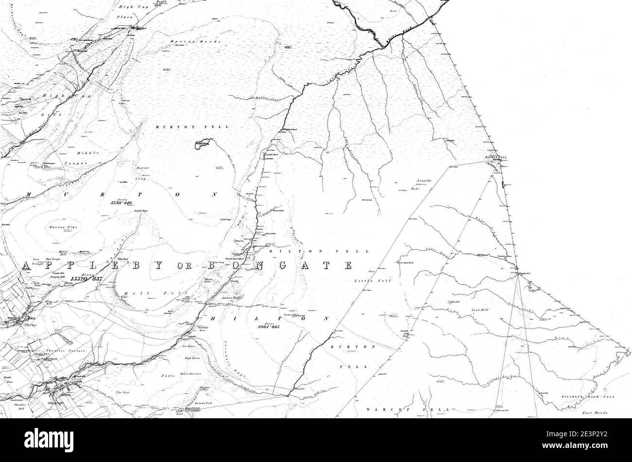 Map of Westmorland Sheet 010, Ordnance Survey, 18611863 Stock Photo