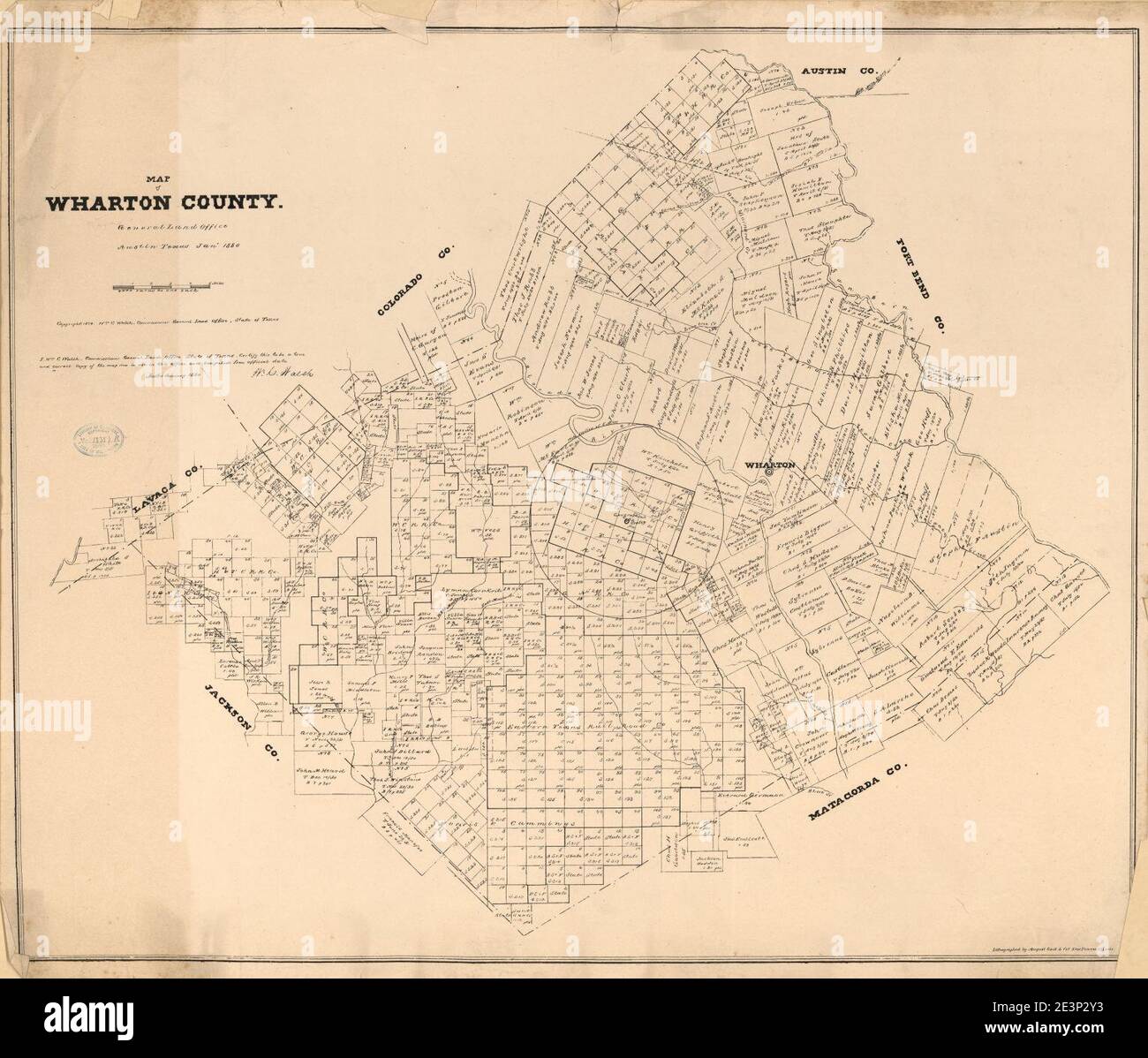 Map of Wharton County Stock Photo Alamy