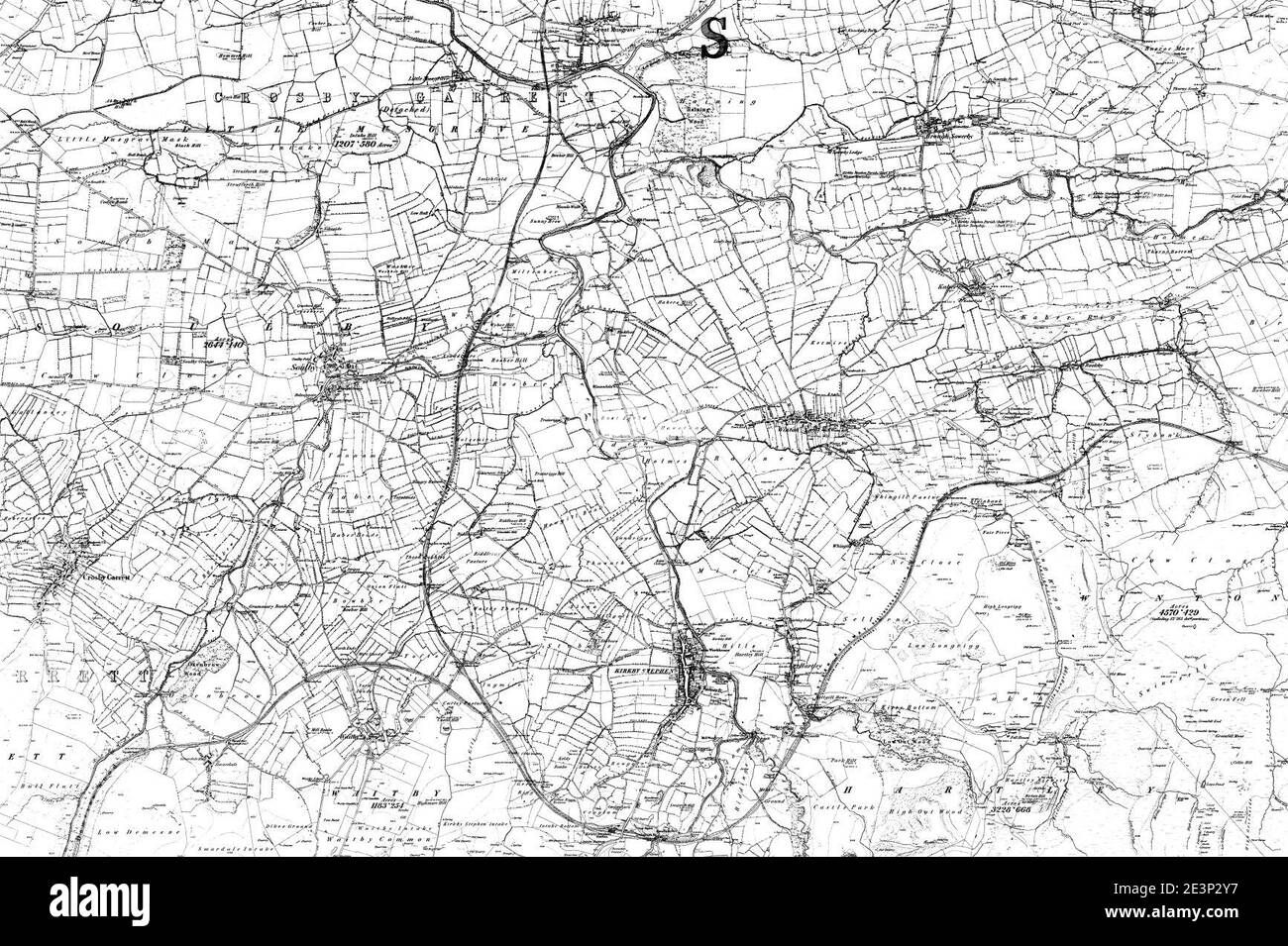 Map of Westmorland Sheet 023, Ordnance Survey, 18611863 Stock Photo
