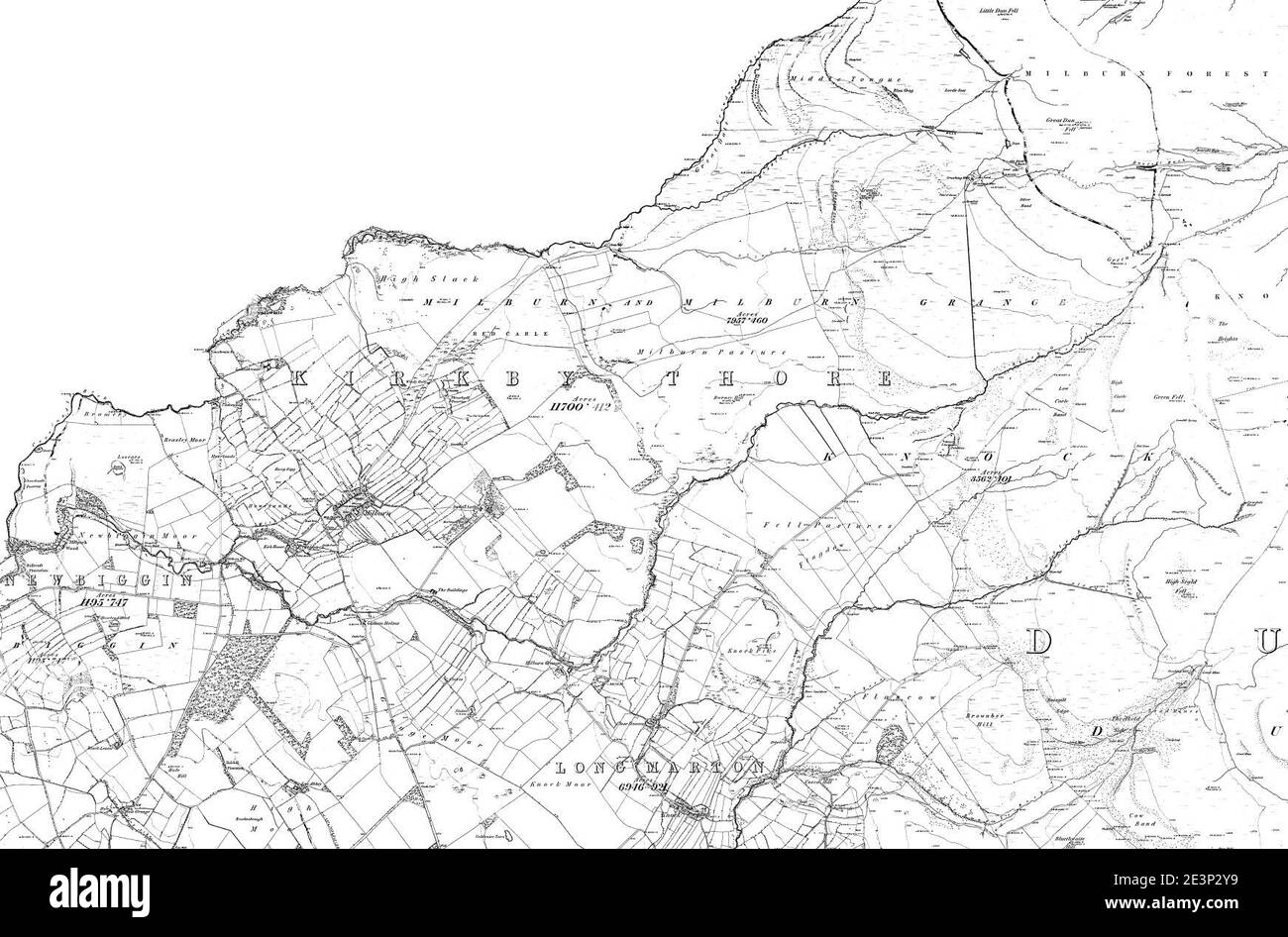Map of Westmorland Sheet 005, Ordnance Survey, 18611863 Stock Photo