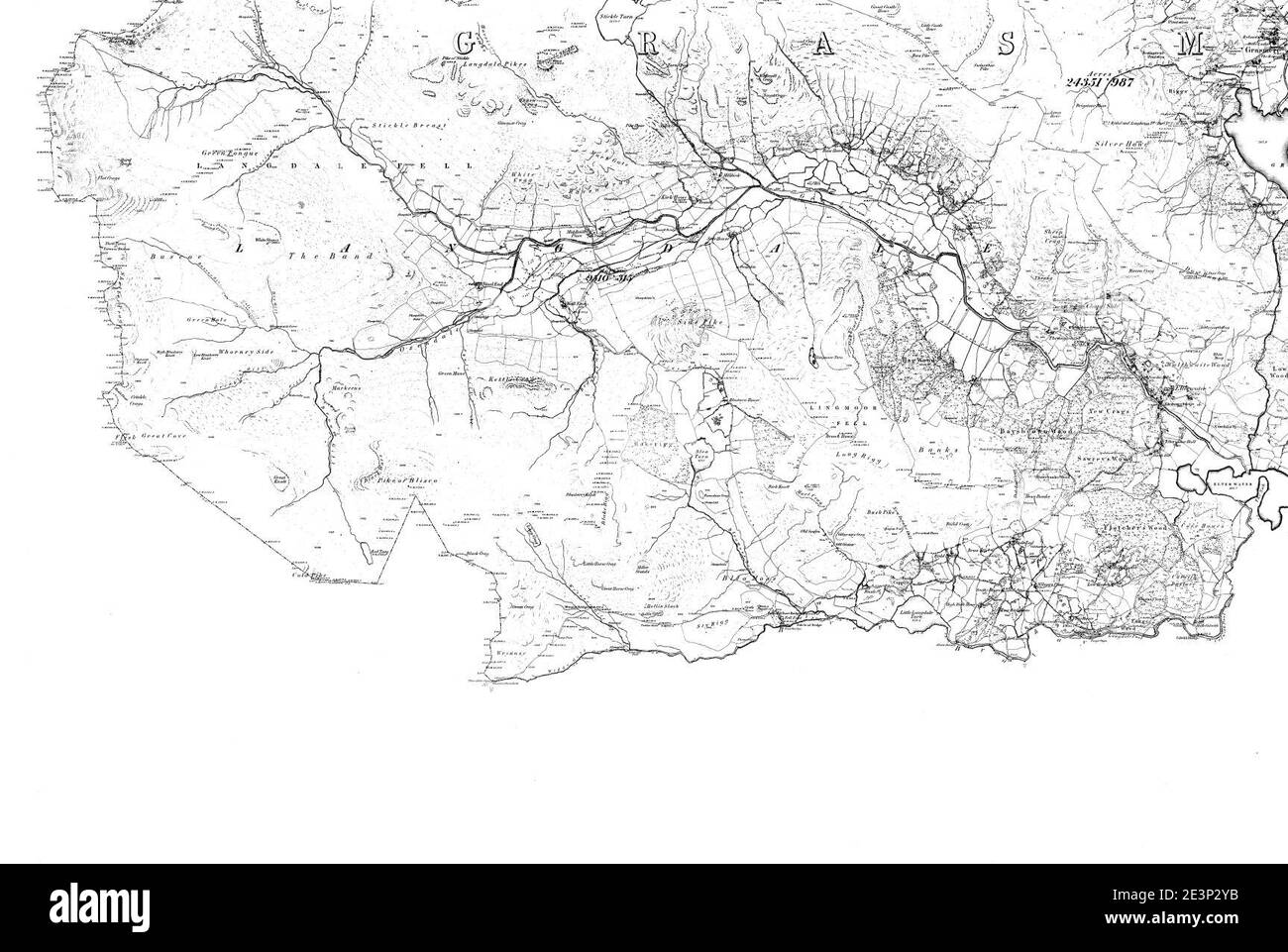 Map of Westmorland Sheet 025, Ordnance Survey, 18611863 Stock Photo
