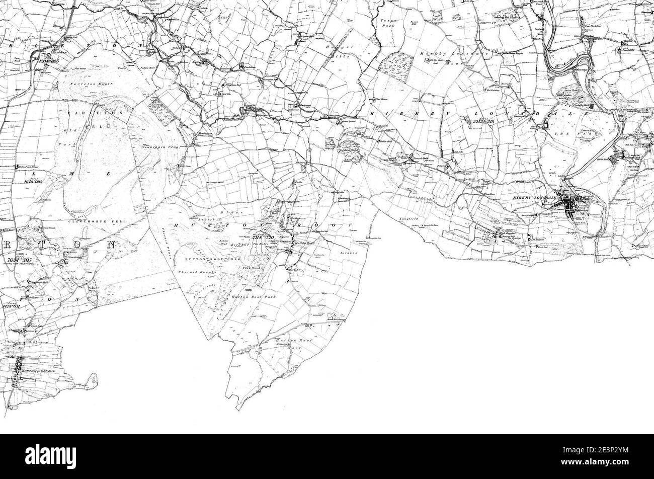 Map of Westmorland Sheet 047, Ordnance Survey, 18611863 Stock Photo