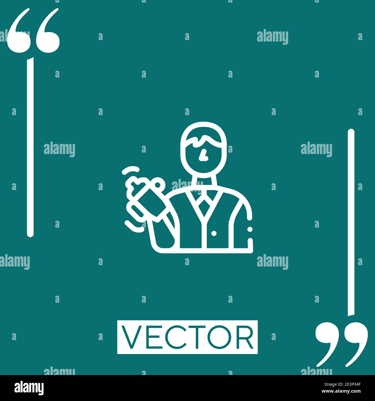 bartender vector icon Linear icon. Editable stroked line Stock Vector