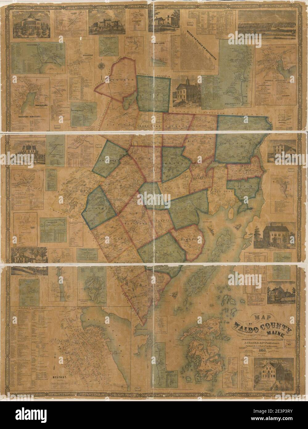 Map of Waldo County Maine Stock Photo Alamy Map of Waldo County Maine Stock Photo Alamy