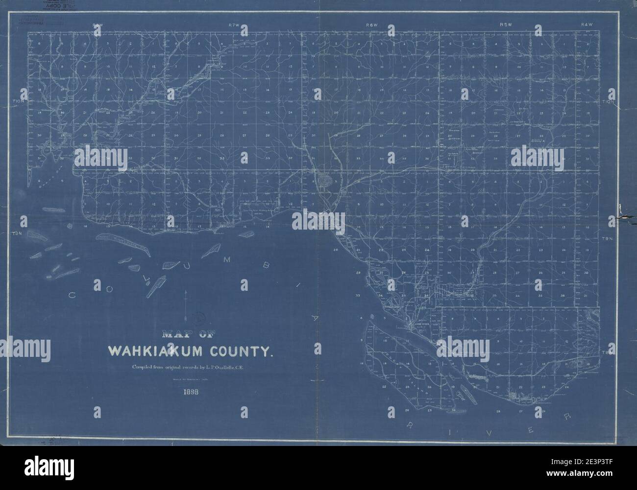 Map of Wahkiakum County Stock Photo Alamy