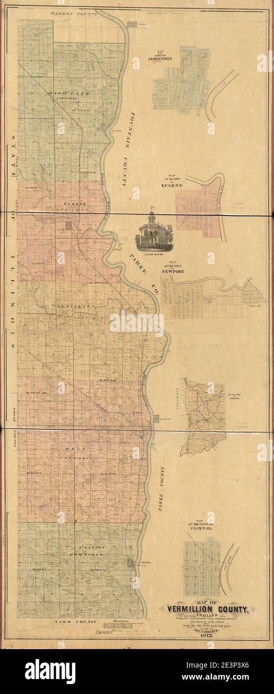 Map of Vermillion County, Indiana Stock Photo Alamy
