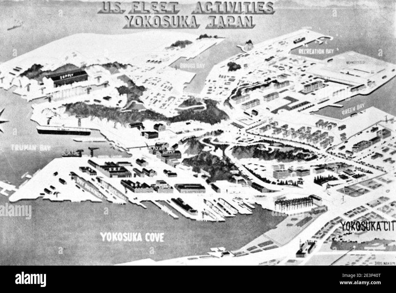 Map of US Navy Fleet Activites Yokosuka, Japan, in 1957 Stock Photo Alamy