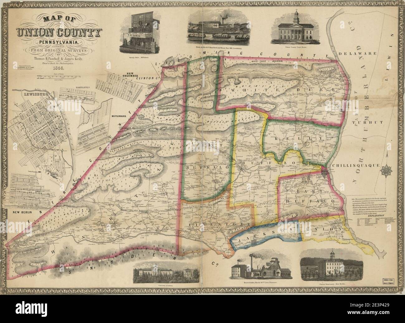 Map of Union County, Pennsylvania entirely from original surveys