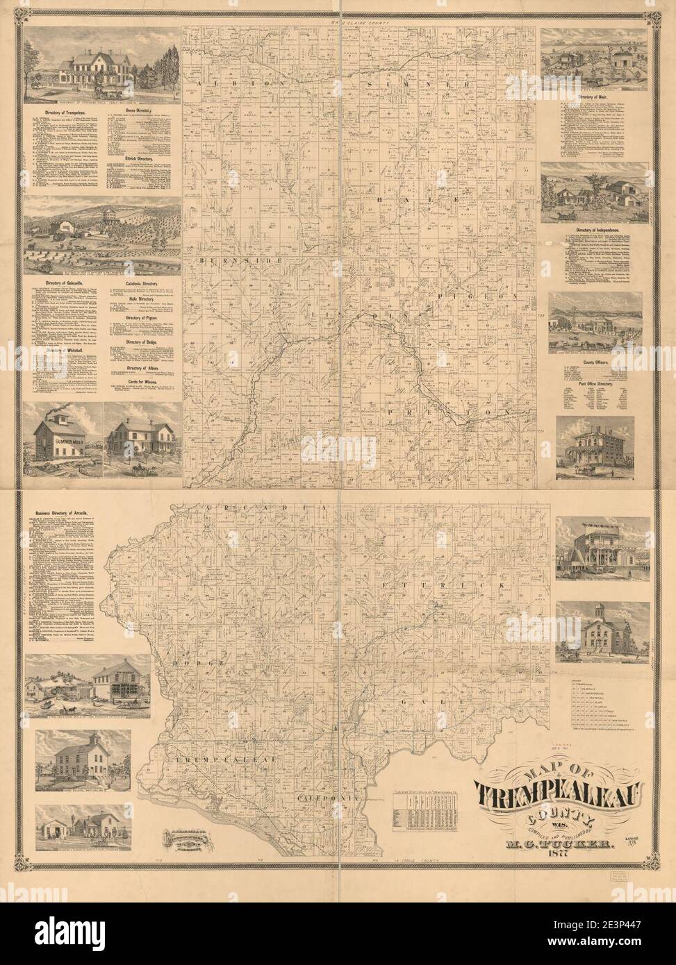 Map of Trempealeau County, Wis Stock Photo Alamy