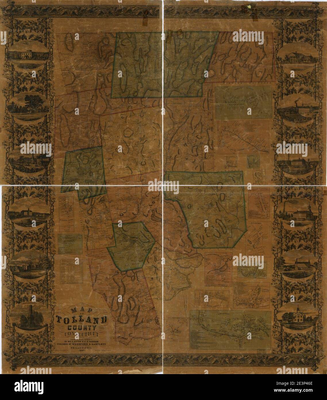 Map of Tolland County, Connecticut Stock Photo Alamy