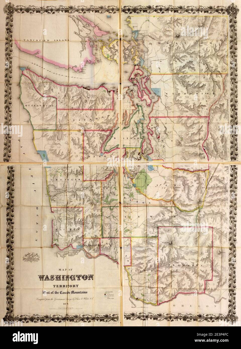 Map Of The Washington Territory West Of The Cascade Mountains 2E3P4FC 