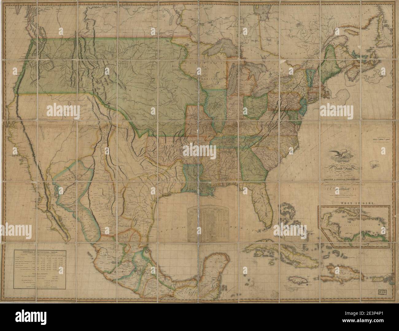 Map of the United States of America - Map Of The United States Of America With The Contiguous British And Spanish Possessions 2E3P4P1 
