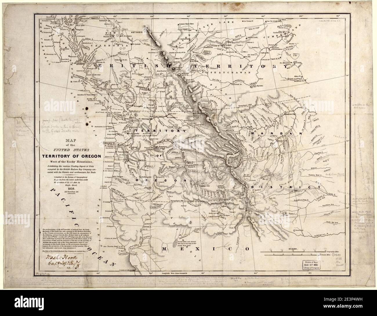 Map of the United States, Territory of Oregon, west of the Rocky ...