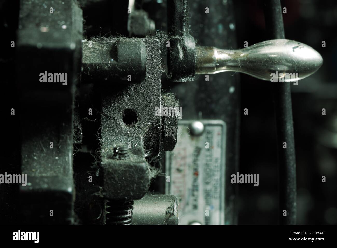 Part of an old mechanical machinery used in industrial process. Stock Photo
