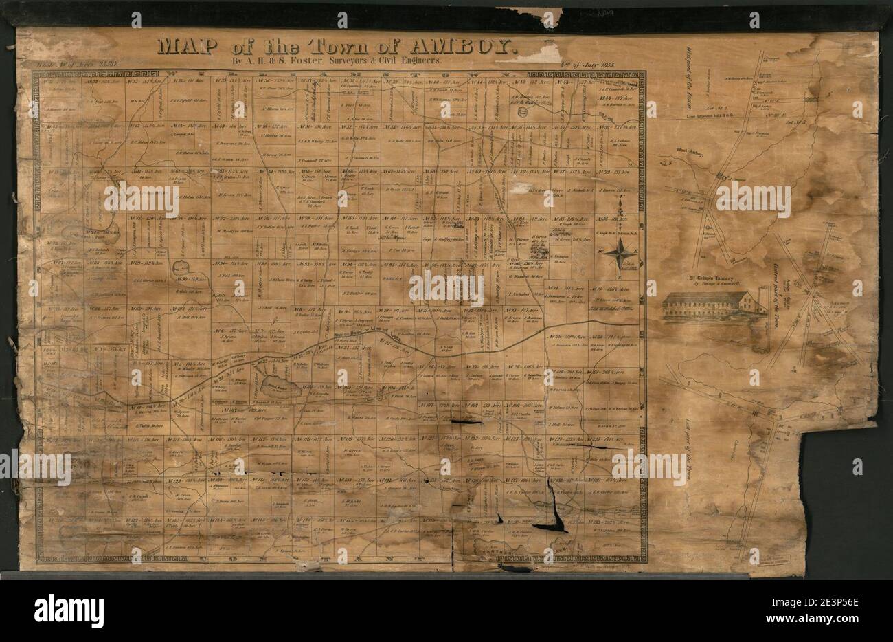 Map of the town of Amboy Stock Photo Alamy