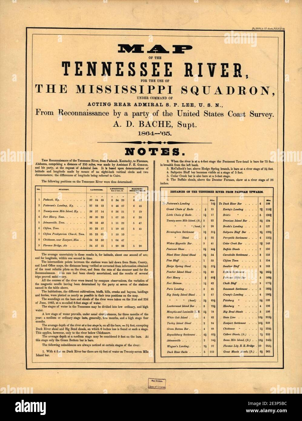 Map of the Tennessee River for the use of the Mississippi Squadron ...