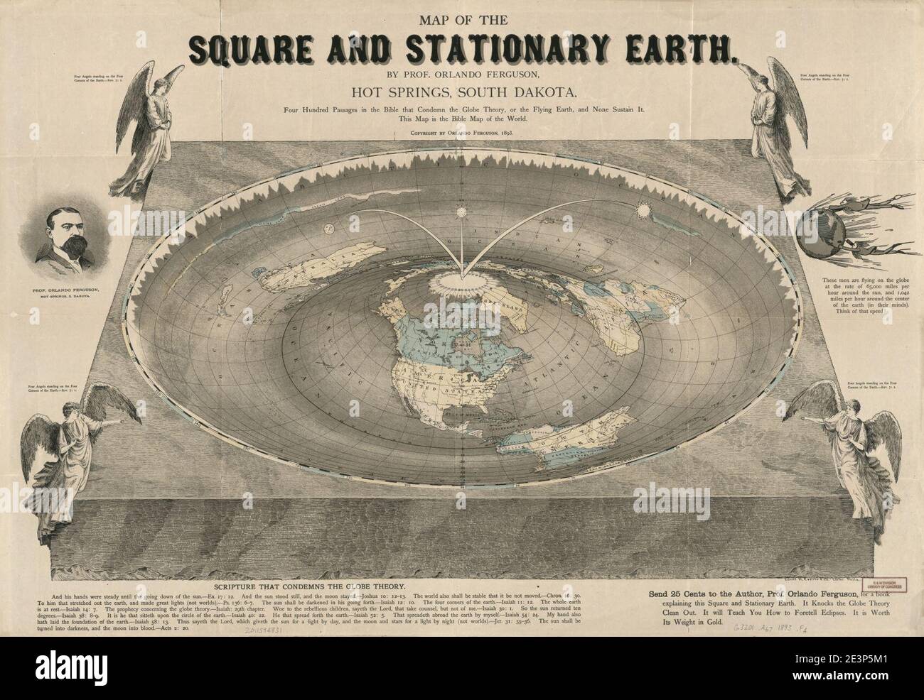 Map of the square and stationary earth - four hundred passages in the 