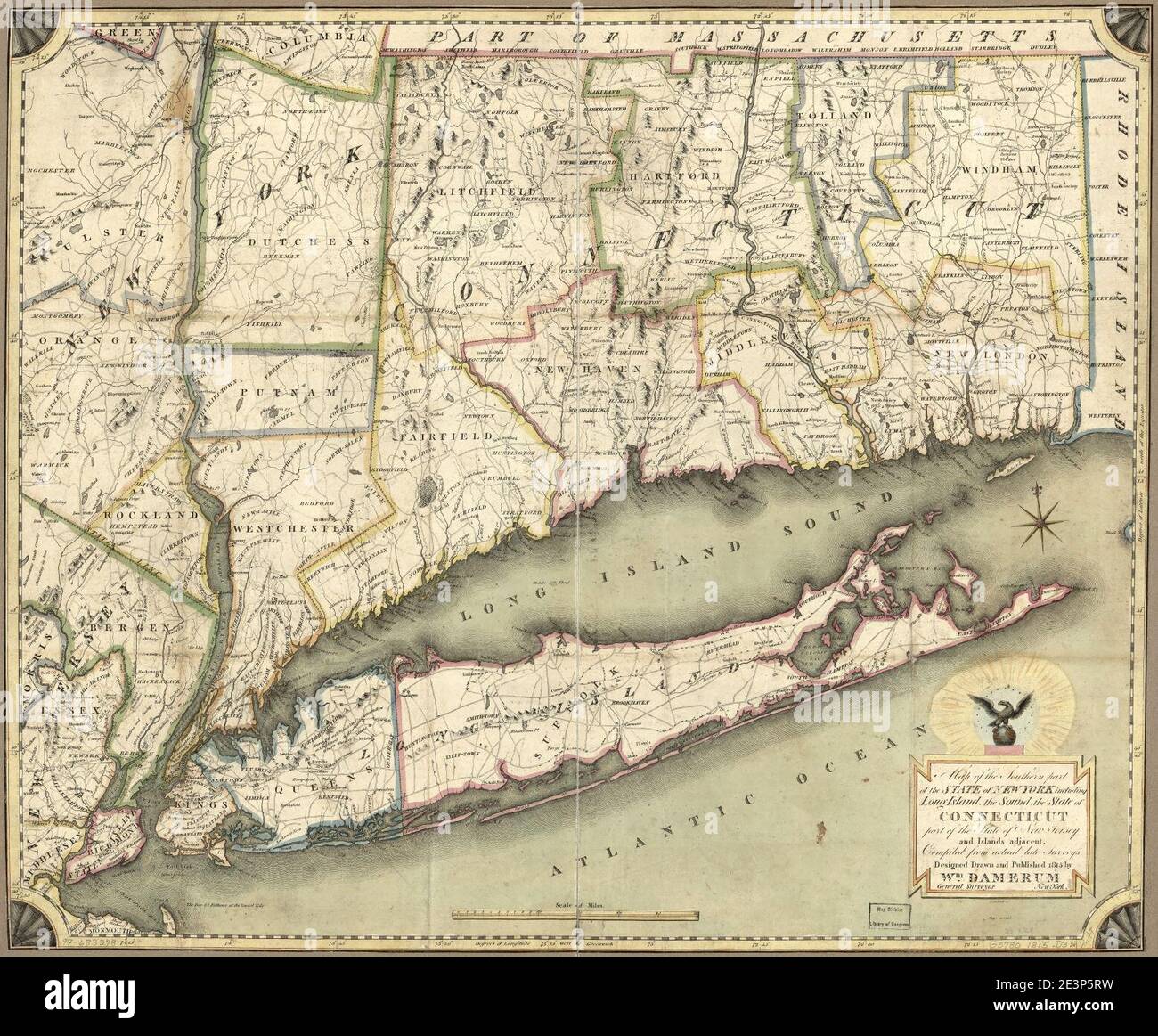 Long island sound map hi-res stock photography and images - Alamy