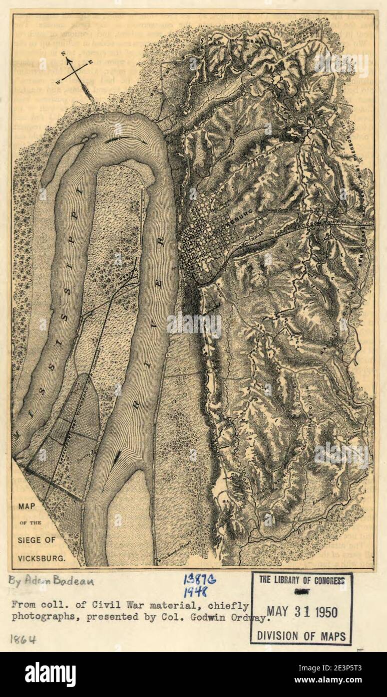 Map of the siege of Vicksburg. (1864 Stock Photo - Alamy