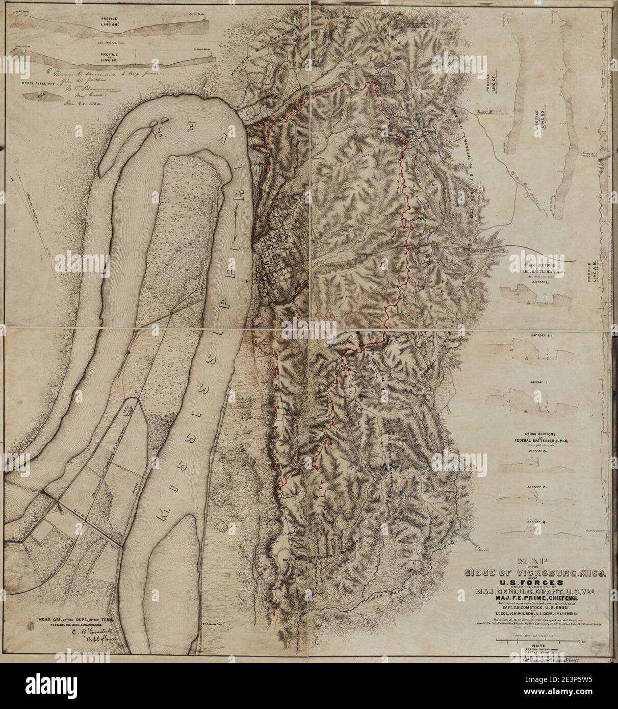 Map of the siege of Vicksburg, Miss Stock Photo - Alamy