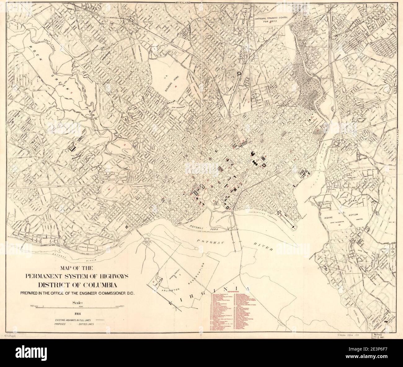 Map Of The Permanent System Of Highways, District Of Columbia Stock 