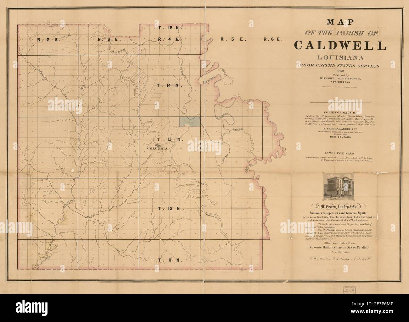 Map of the Parish of Caldwell, Louisiana from United States surveys