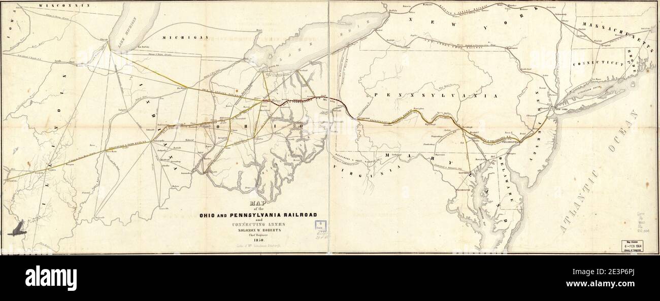 Map of the Ohio and Pennsylvania Railroad and connecting lines, Solomon