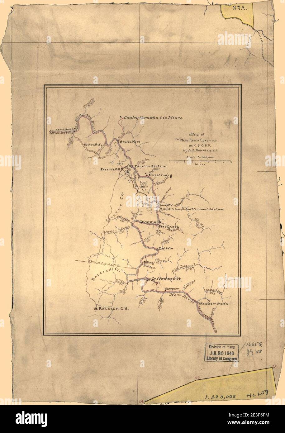 Map of the New River Coalfield on C.& O. R.R Stock Photo Alamy