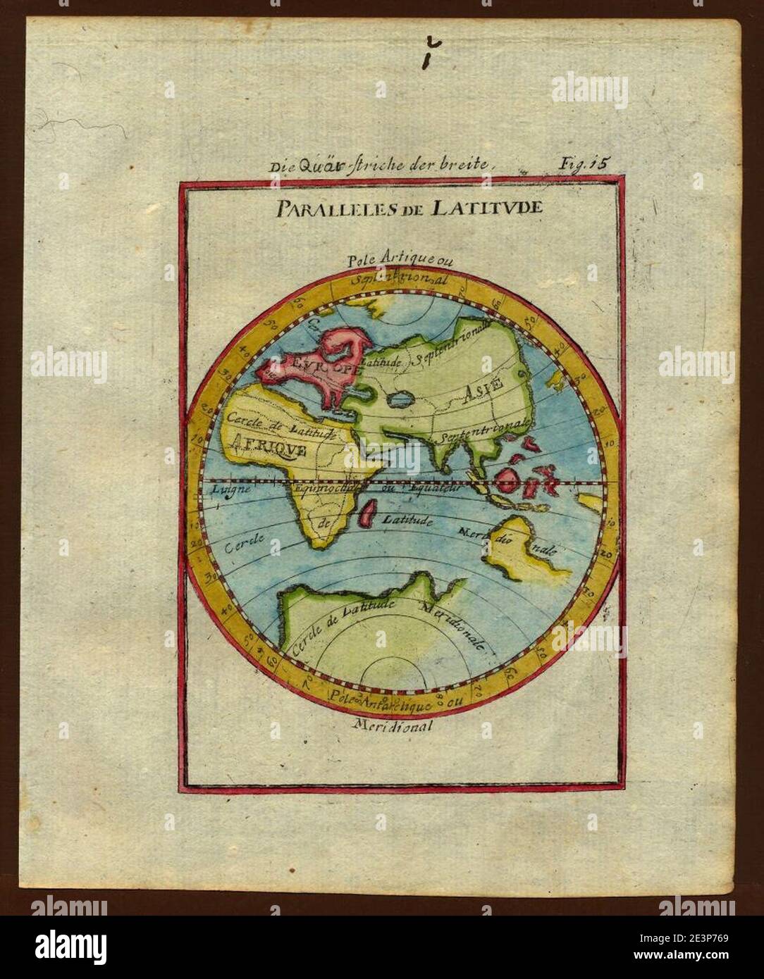 Map of the latitudes of the Eastern hemisphere, 1719 Stock Photo - Alamy