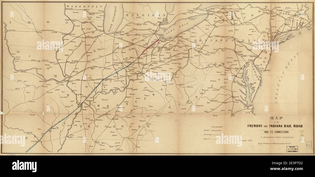 Map of the Fremont and Indiana Rail Road and its connections, December ...