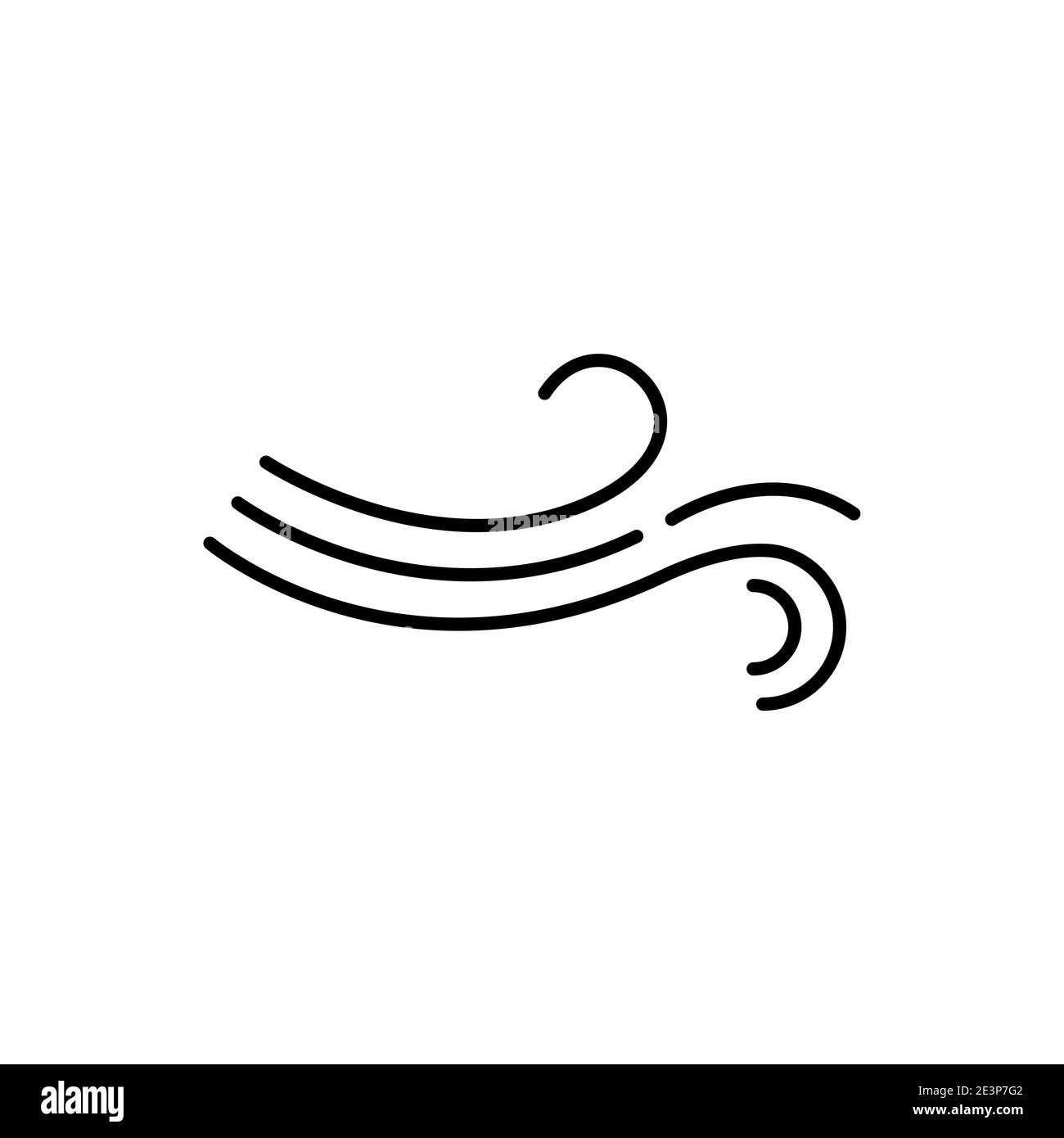 Wind line icon breeze air logo. Wind fart blow vector icon symbol motion design Stock Vector