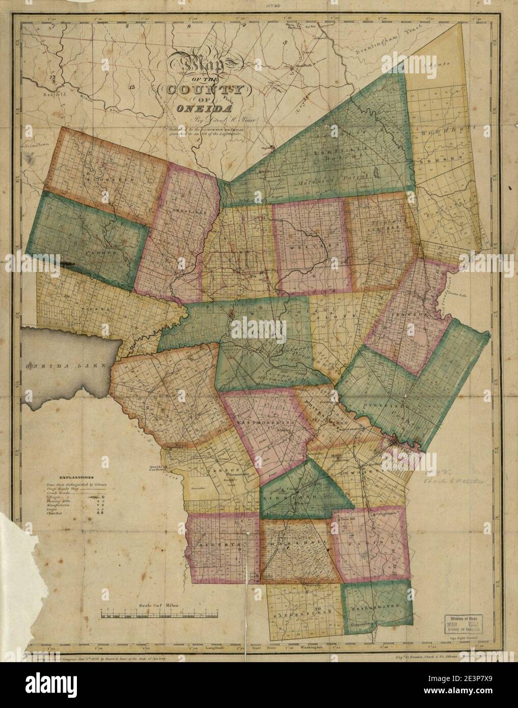 Map of the county of Oneida Stock Photo Alamy