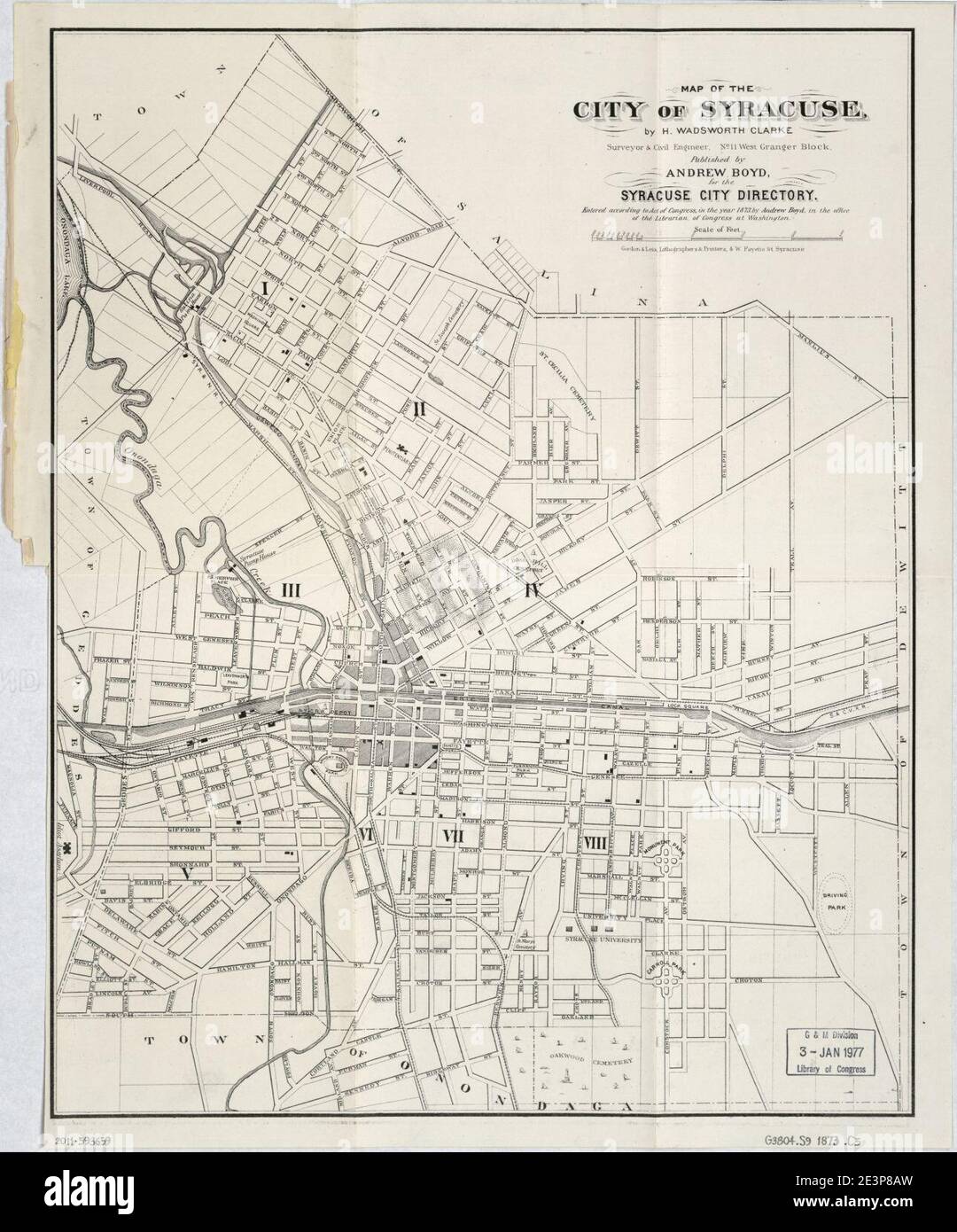 Map of the city of Syracuse Stock Photo Alamy