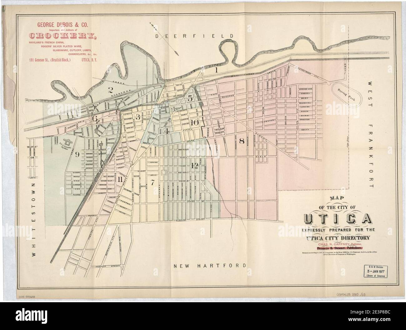 Map of the city of Utica Stock Photo - Alamy