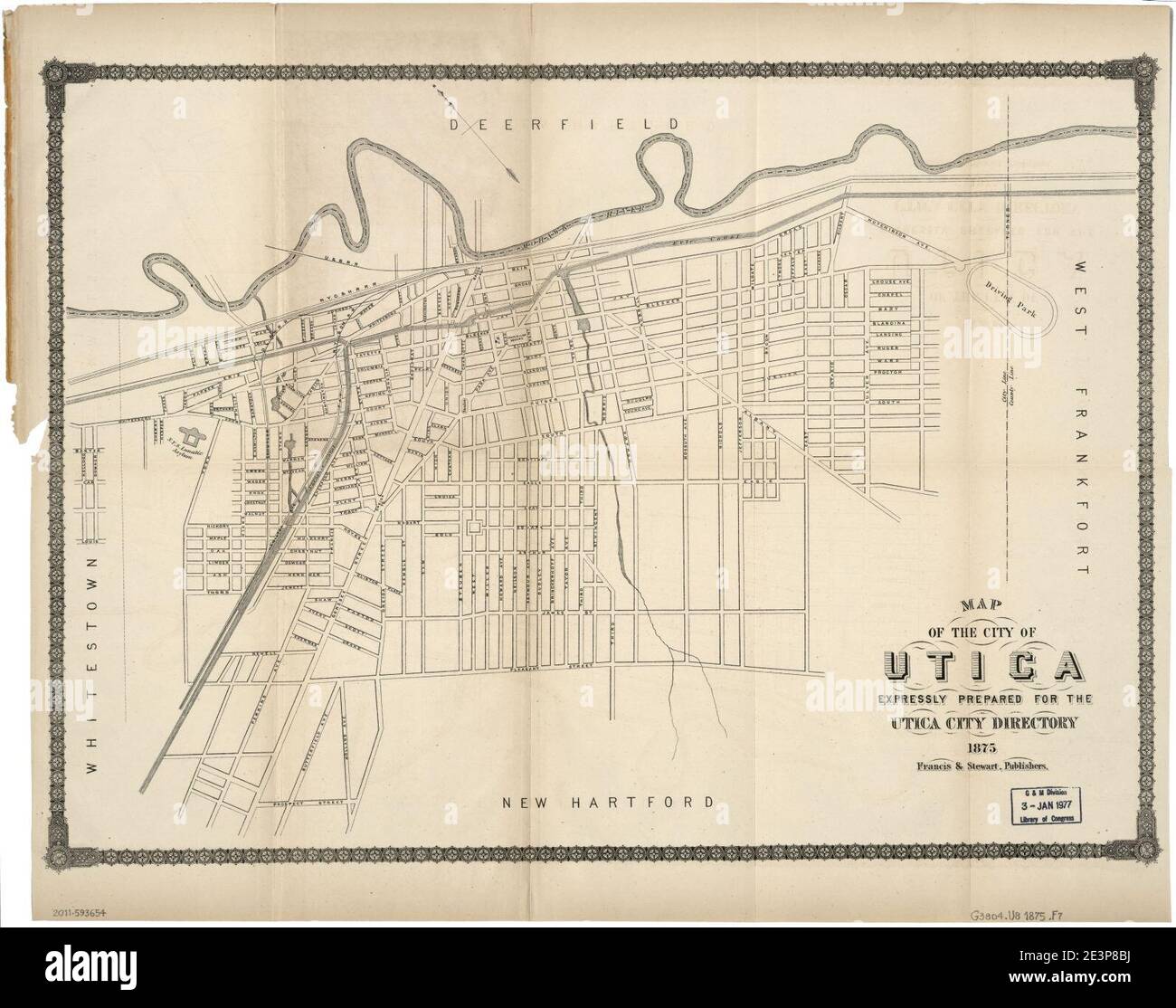 Map of the city of Utica Stock Photo - Alamy