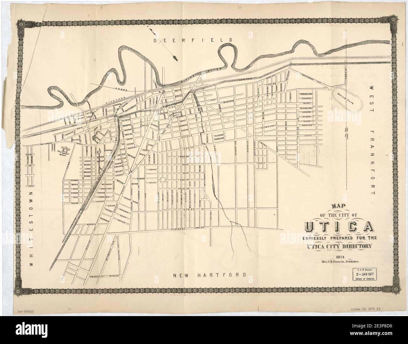 Map of the city of Utica Stock Photo - Alamy