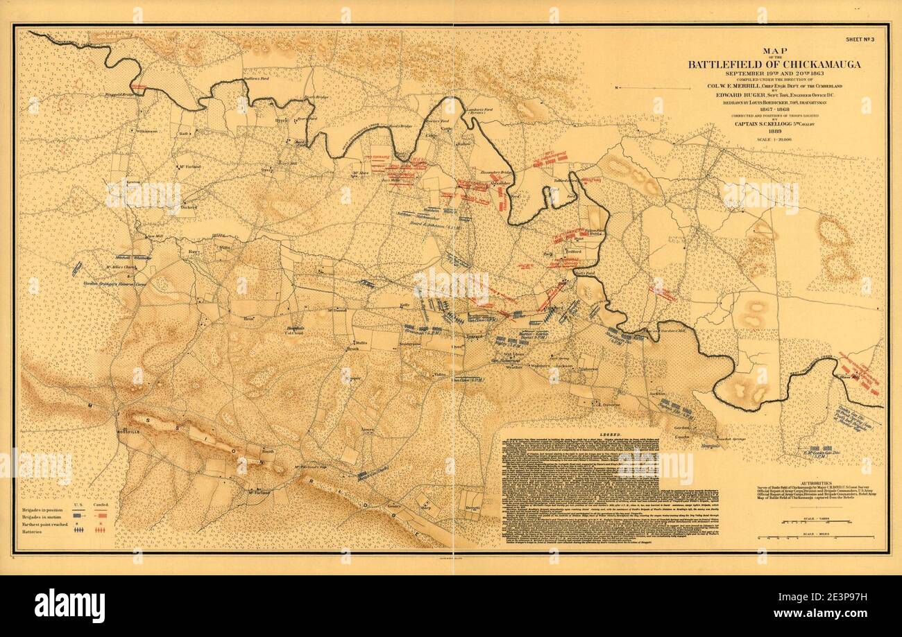 Map of the battlefield of Chickamauga, September 19th and 20th 1863